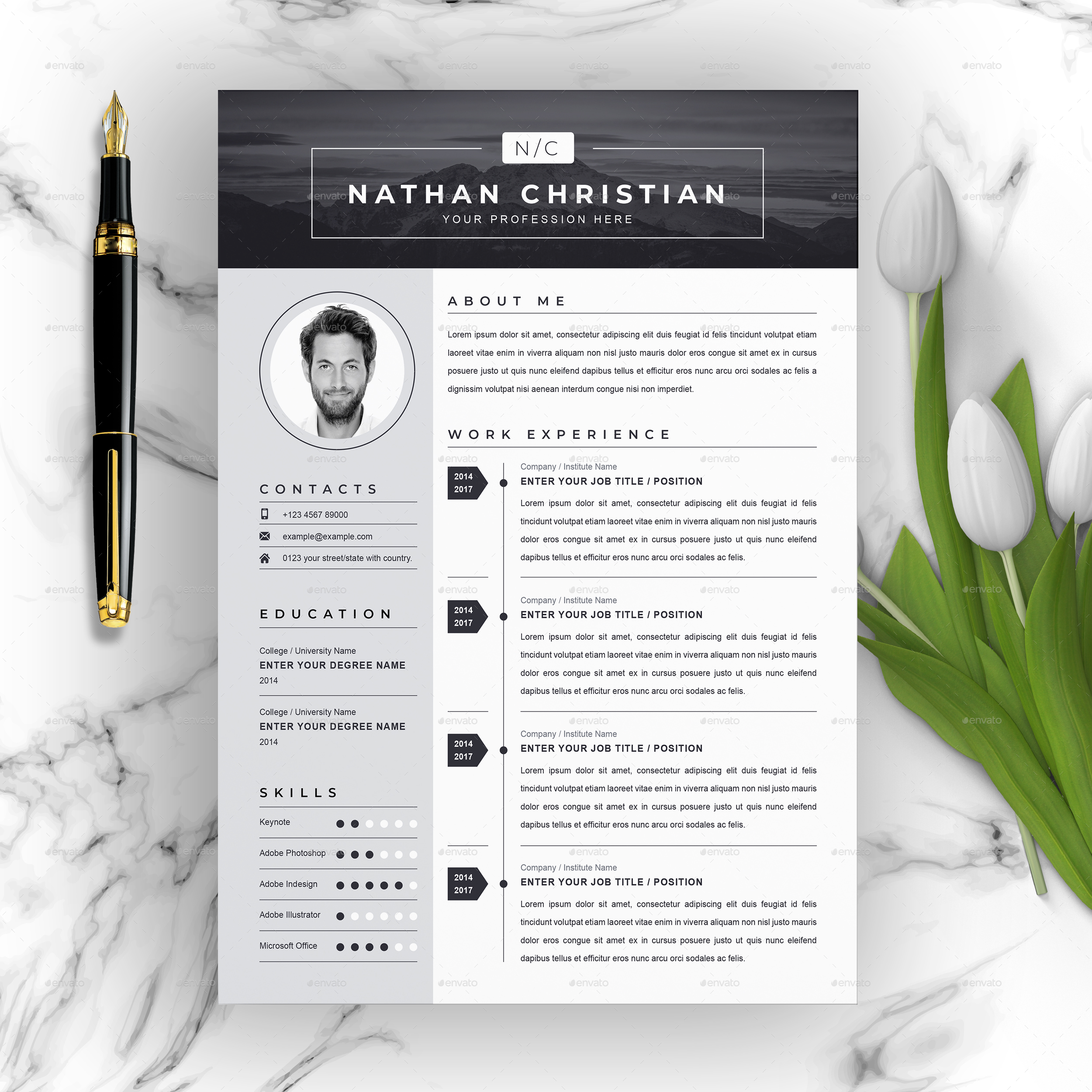 Cv Template For Ms Word Curriculum Vitae Modern Cv Template Design